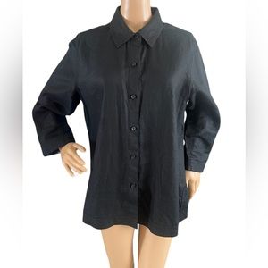 Liz Claiborne 100% Linen Button Down Tunic